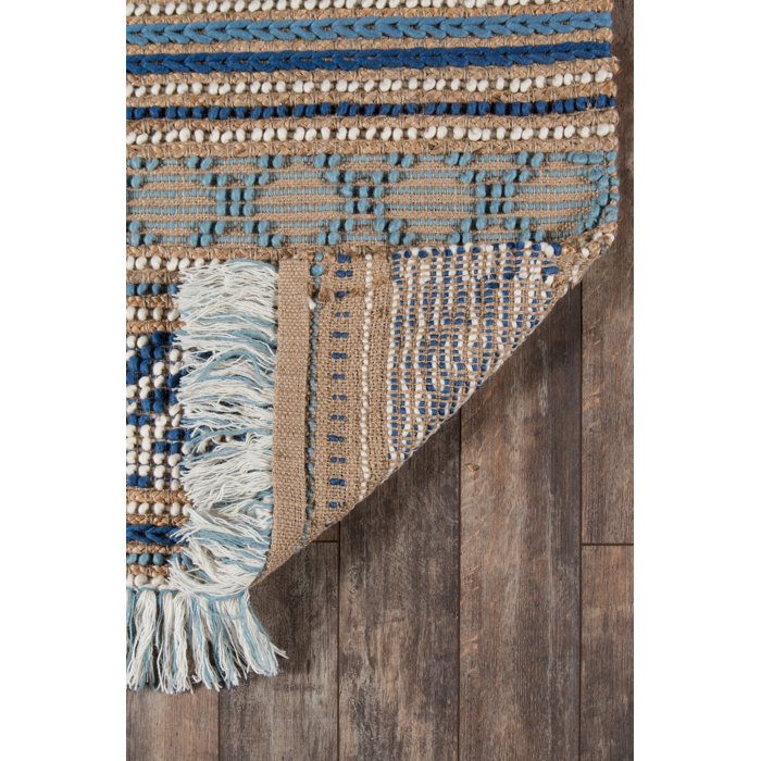 Joss & Main Alberta Handmade Flatweave Beige/Blue Rug & Reviews Wayfair